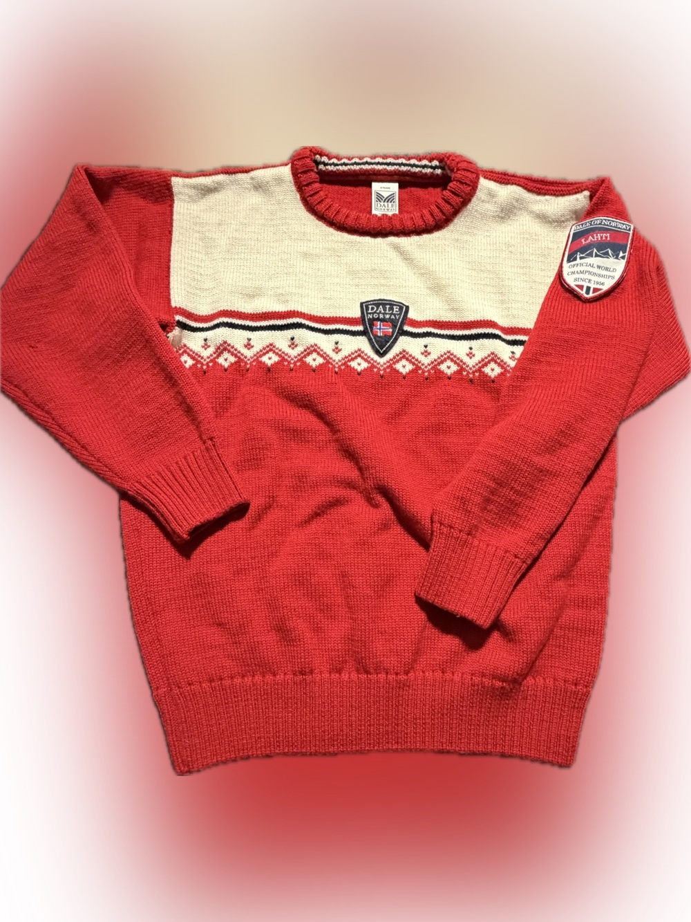 Dale of Norway Youth Fair Isle Nordic Sweater Kids 8 Crest Merino Wool